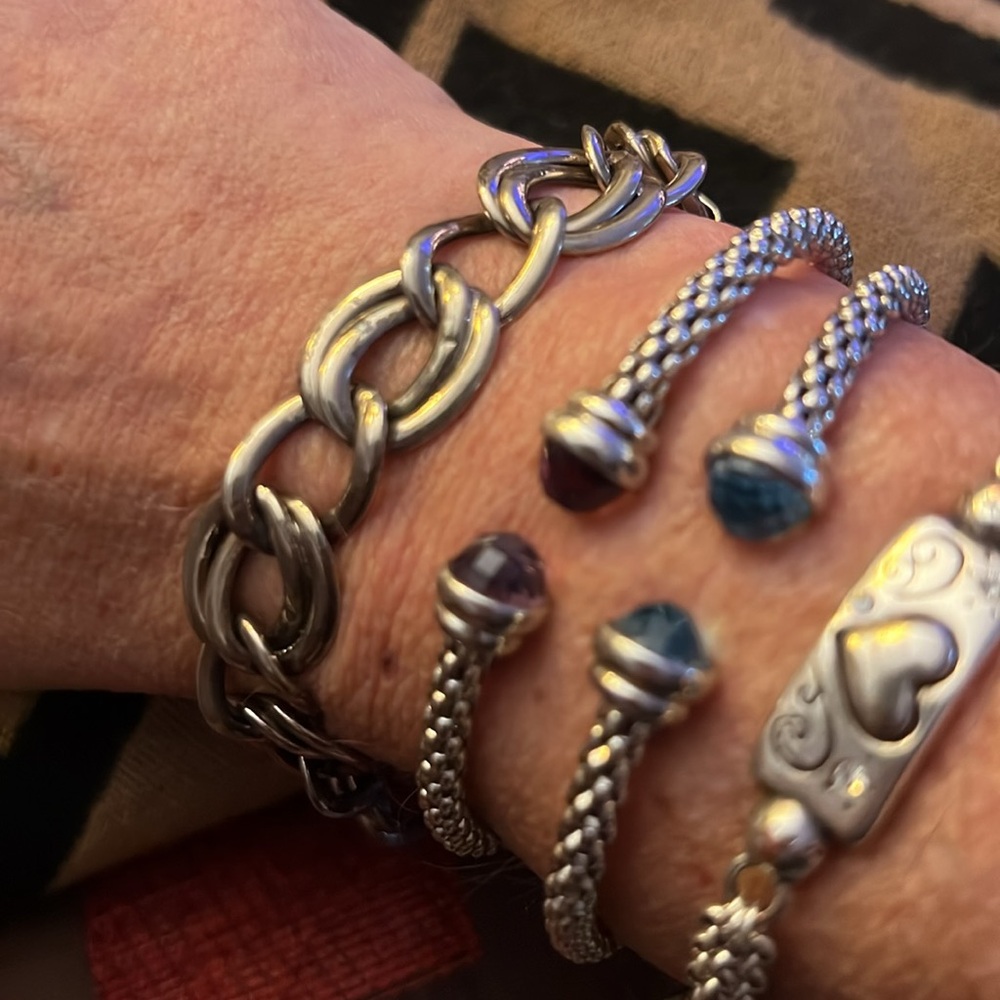 Vintage Rare Sterling Silver Large Link Charm Bracelet - Picture 6 of 8